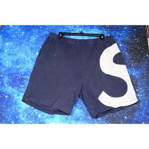 Supreme Shorts Mens Large S Panel Navy Blue White Streetwear